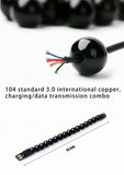 Black Phone Charger Cable Wristband Bracelet