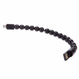 Black Phone Charger Cable Wristband Bracelet