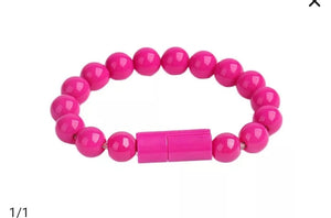 Pink Phone Charger Cable Wristband Bracelet