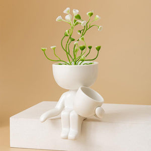 Ceramic Figurine People Planter Succulent Pots
