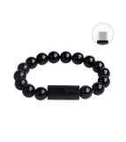 Black Phone Charger Cable Wristband Bracelet - MasksńMore