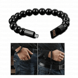 Black Phone Charger Cable Wristband Bracelet - MasksńMore
