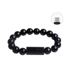 Black Phone Charger Cable Wristband Bracelet