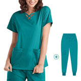 Esthetician Uniform Scrubs Jogger Uniform Set - MasksńMore