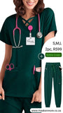 Esthetician Uniform Scrubs Jogger Uniform Set - MasksńMore