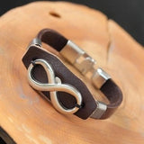 Infinity Leather Bracelet for Him - MasksńMore