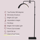 LED Moon Lamp Stand with Phone Holder - MasksńMore