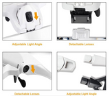 Adjustable 5 Lens LED Light Headband Magnifying Glasses