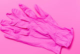 Pink Disposable Nitrile Gloves 100pc - MasksńMore