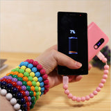 Pink Phone Charger Cable Wristband Bracelet - MasksńMore