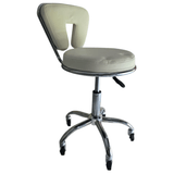 Professional Adjustable Spa Therapist Stool with Back Rest - MasksńMore