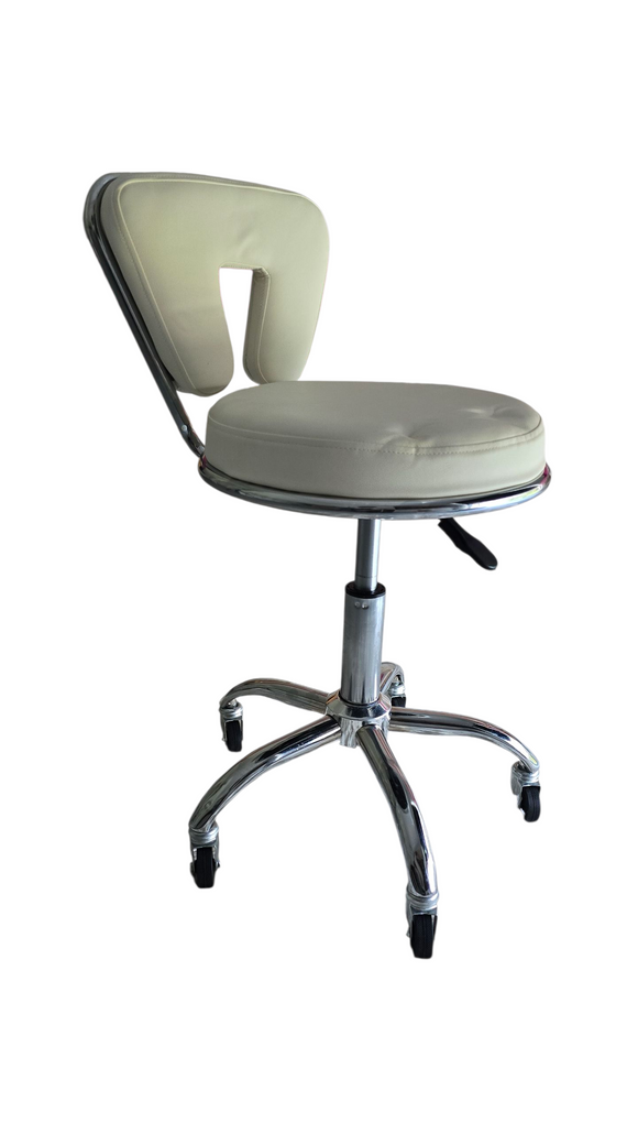Professional Adjustable Spa Therapist Stool with Back Rest