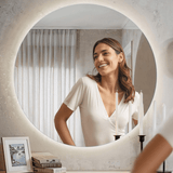 Round Backlit Salon Decor Mirror with Lights 1200 mm - MasksńMore