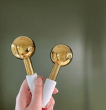 Stainless Steel Ice Globes Gold 2pcs - MasksńMore