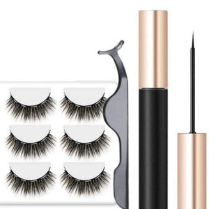 3 Pair Reusable False Fake Magnetic Eyelash Set - Masks n More 