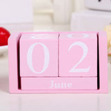 Perpetual Wooden Block Calendar Pink - MasksńMore
