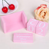 Perpetual Wooden Block Calendar Pink - MasksńMore