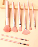 Pink Make Up Brush Set 8pcs - MasksńMore