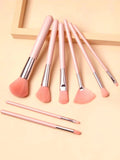 Pink Make Up Brush Set 8pcs - MasksńMore