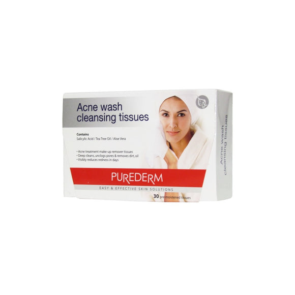 Purederm Acne Wash Cleansing Tissue wipes - Masks n More 