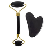 Rose Quartz, White and Black Obsidian DermaRoller and Gua Sha Set - MasksńMore